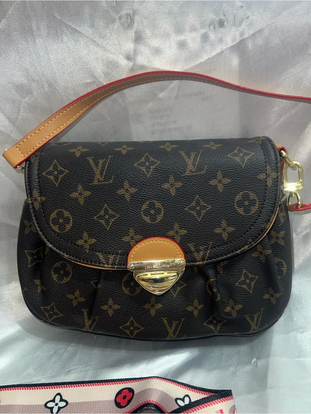 Inspired Designer Monogram Brown Leather Shoulder Bag